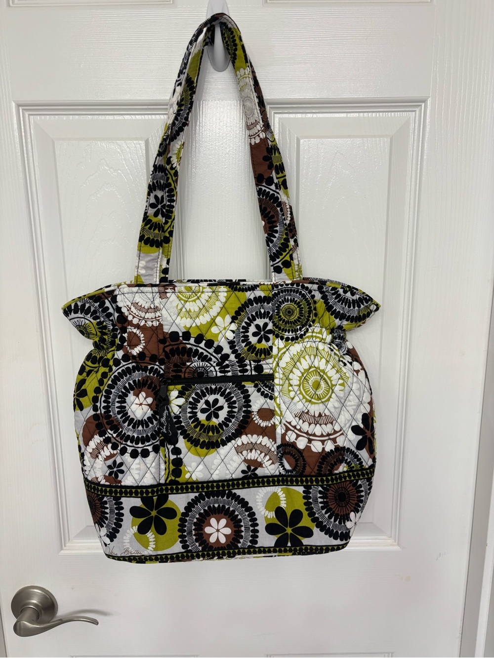 Vintage Vera Bradley Quilted Laura Shoulder Bag Cocoa Moss Cottagecore Mod